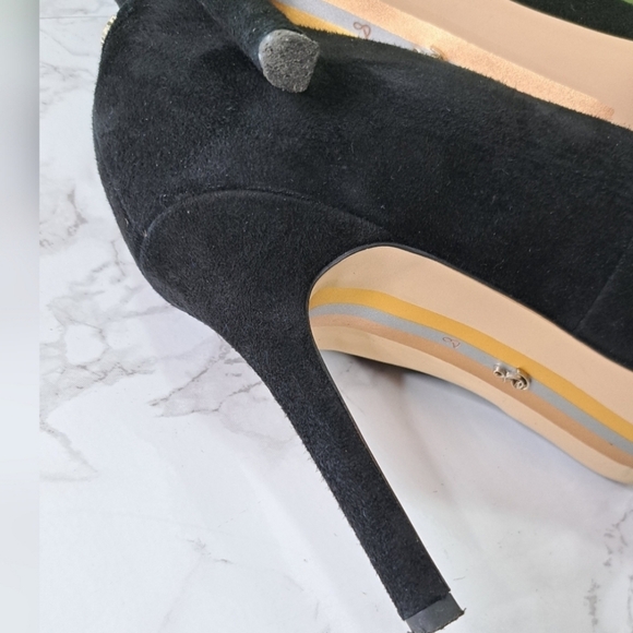 Sam Edelman Black Suede Hazel Pointed Toe High Heel Pumps Shoe Size 8 - Picture 7 of 15